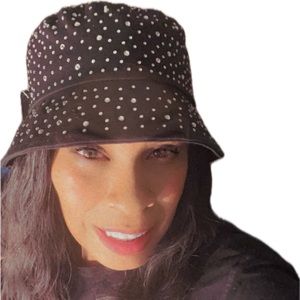 Rhinestone black hat